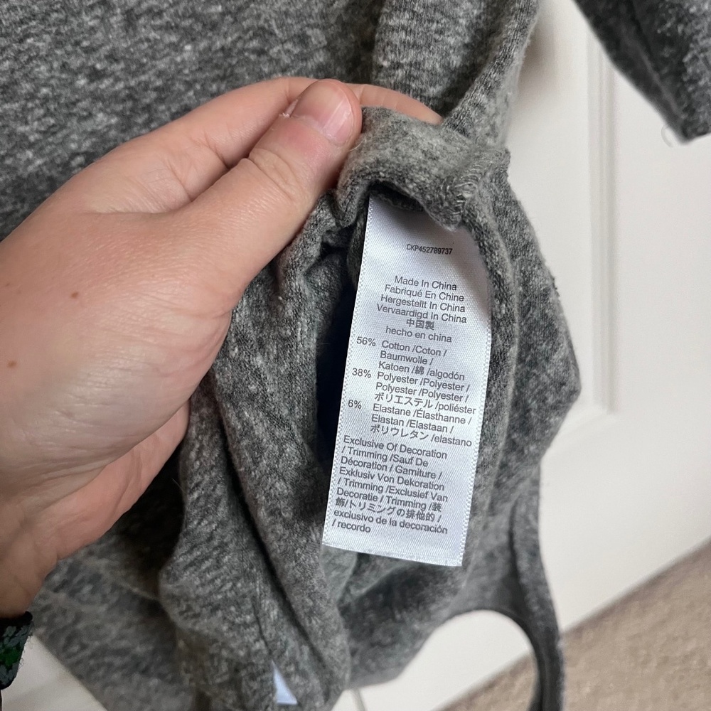 Madewell Grey Crew-Neck Short Sleeve Thong Bodysuit - Picture 3 of 5